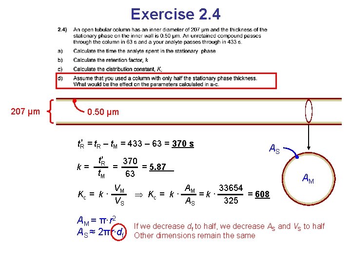 Exercise 2. 4 207 μm 0. 50 μm t. R′ = t. R –