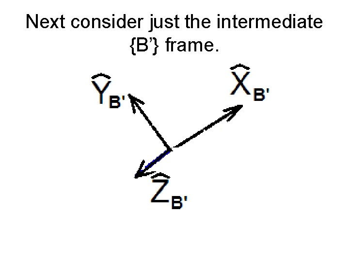 Next consider just the intermediate {B’} frame. 