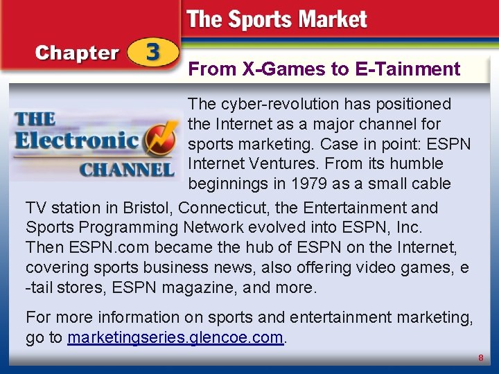 From X-Games to E-Tainment The cyber-revolution has positioned Operating an e-tail business on an
