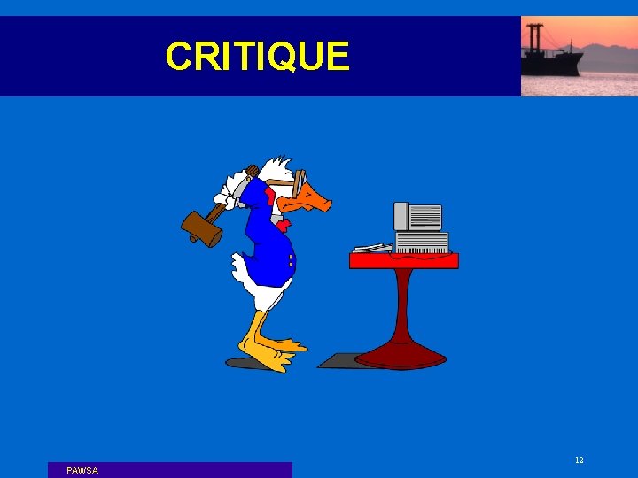 CRITIQUE PAWSA 12 