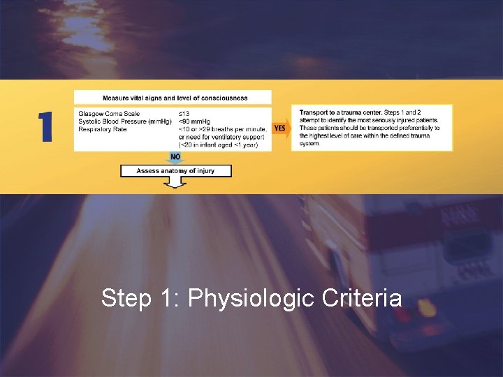 Step 1: Physiologic Criteria 