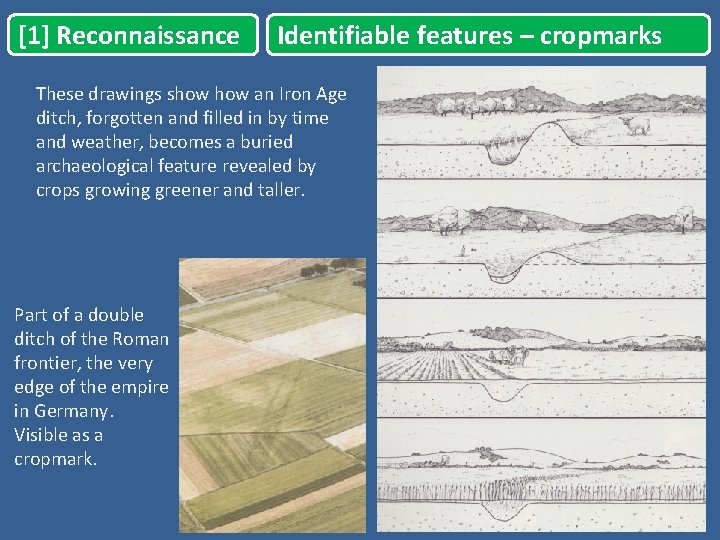 [1] Reconnaissance Identifiable features – cropmarks These drawings show an Iron Age ditch, forgotten