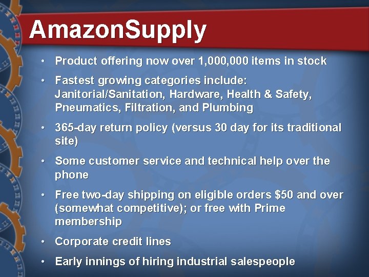 Amazon. Supply • Product offering now over 1, 000 items in stock • Fastest