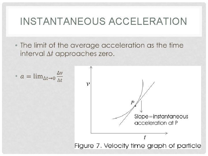 INSTANTANEOUS ACCELERATION • 