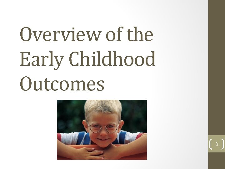 Overview of the Early Childhood Outcomes 3 