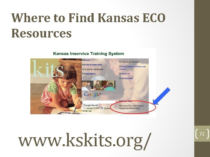Where to Find Kansas ECO Resources www. kskits. org/ 72 
