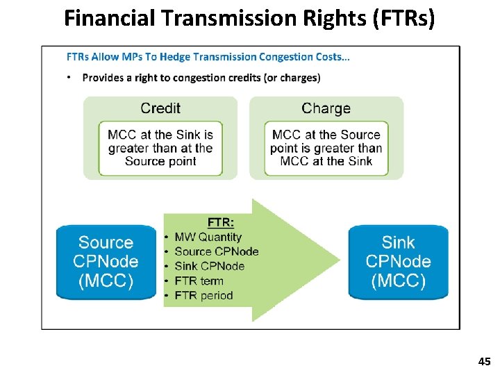 Financial Transmission Rights (FTRs) 45 