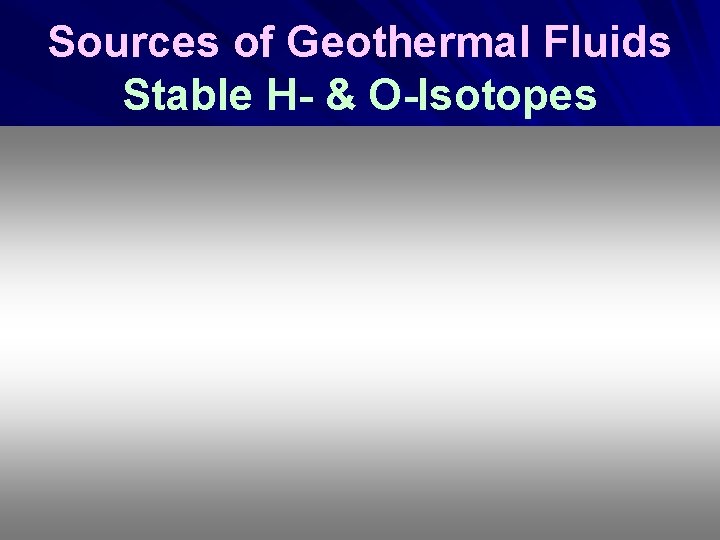 Sources of Geothermal Fluids Stable H- & O-Isotopes 