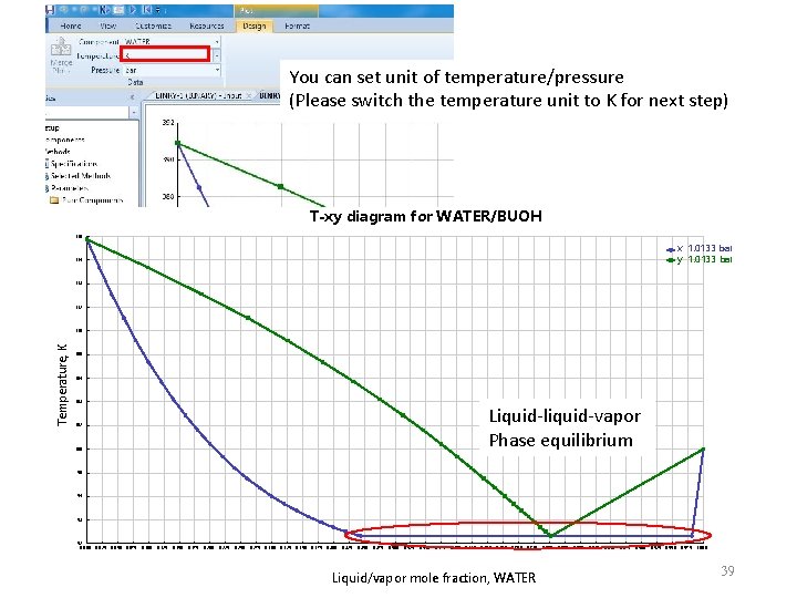 You can set unit of temperature/pressure (Please switch the temperature unit to K for