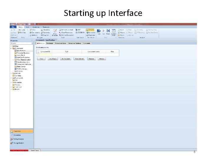 Starting up Interface 8 