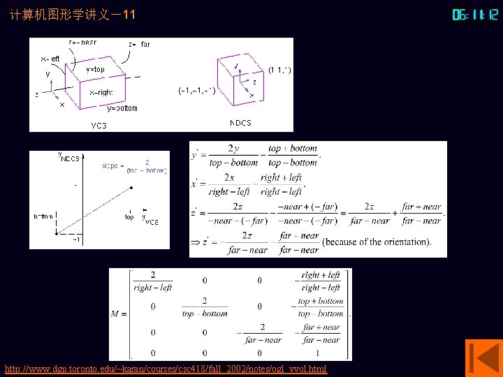 计算机图形学讲义－11 http: //www. dgp. toronto. edu/~karan/courses/csc 418/fall_2002/notes/ogl_vvol. html 