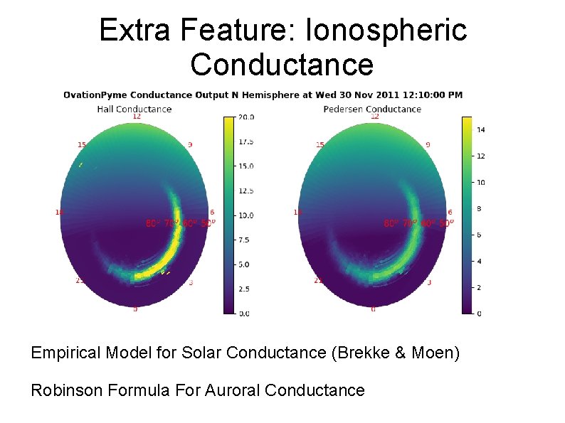 Extra Feature: Ionospheric Conductance Empirical Model for Solar Conductance (Brekke & Moen) Robinson Formula