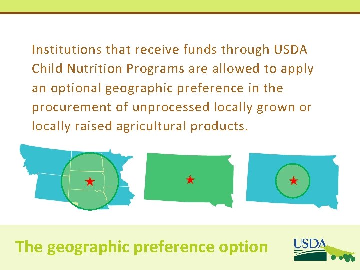 Institutions that receive funds through USDA Child Nutrition Programs are allowed to apply an Institutions that receive funds through USDA Child Nutrition Programs are allowed to apply an