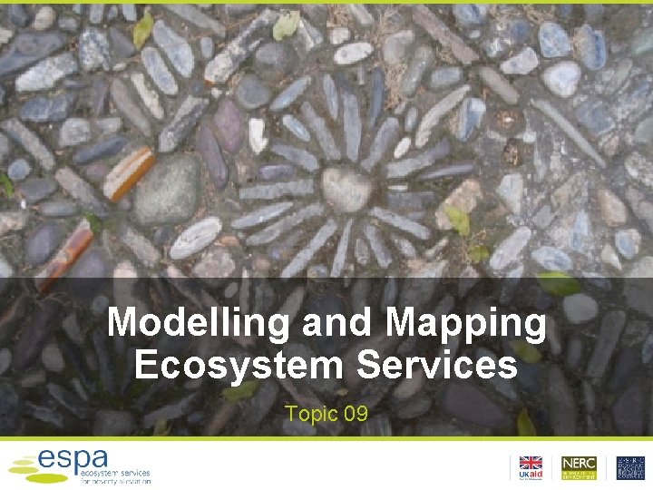 Modelling and Mapping Ecosystem Services Topic 09 