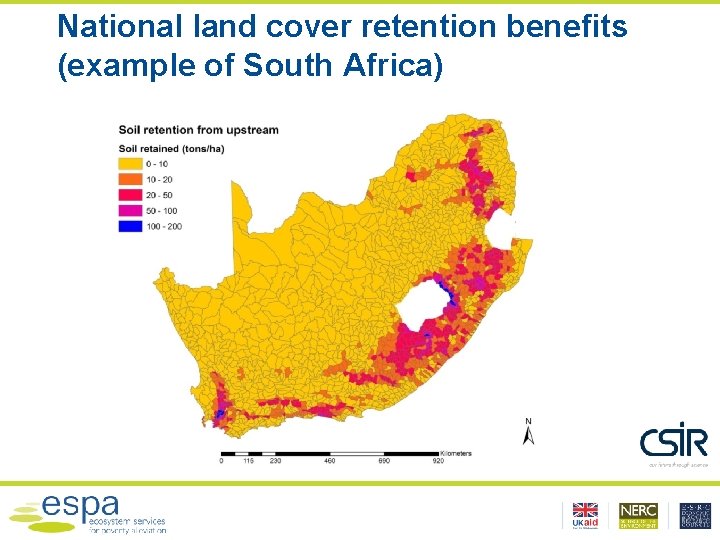 National land cover retention benefits (example of South Africa) 