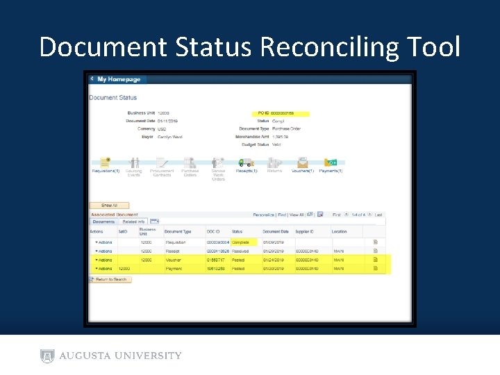 Document Status Reconciling Tool 