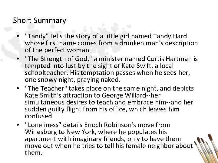 Short Summary • "Tandy" tells the story of a little girl named Tandy Hard