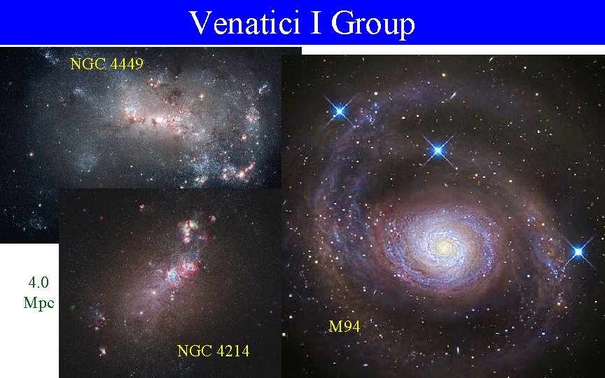 Venatici I Group NGC 4449 4. 0 Mpc M 94 NGC 4214 