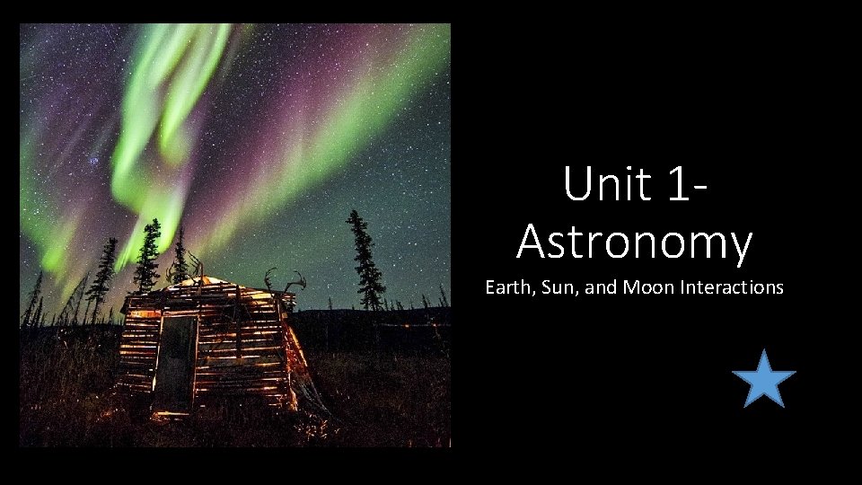 Unit 1 Astronomy Earth, Sun, and Moon Interactions 