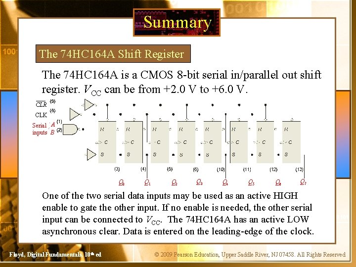 Summary The 74 HC 164 A Shift Register The 74 HC 164 A is