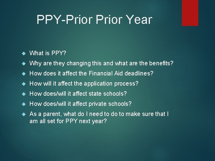 PPY-Prior Year What is PPY? Why are they changing this and what are the