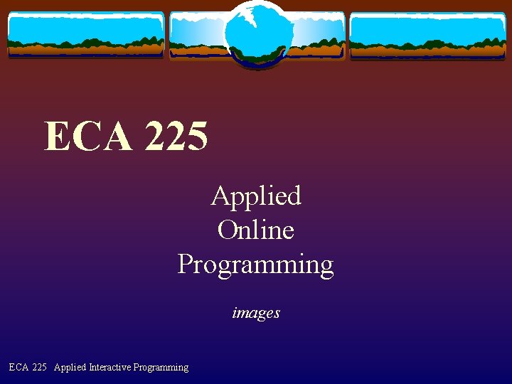 ECA 225 Applied Online Programming images ECA 225 Applied Interactive Programming 