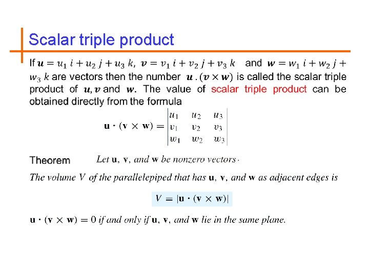 Scalar triple product 