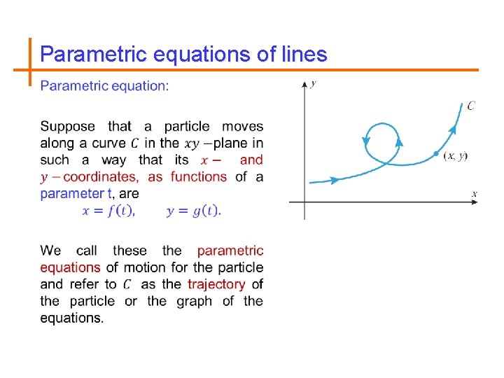 Parametric equations of lines 