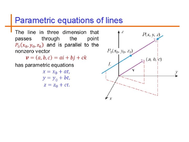 Parametric equations of lines 
