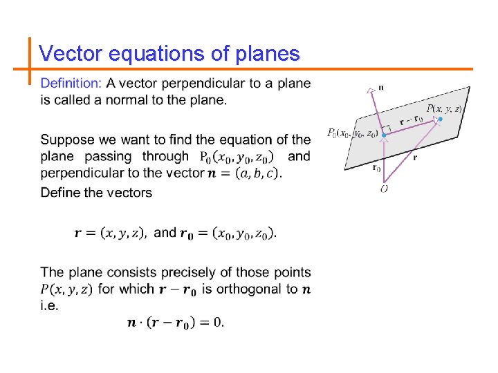 Vector equations of planes 