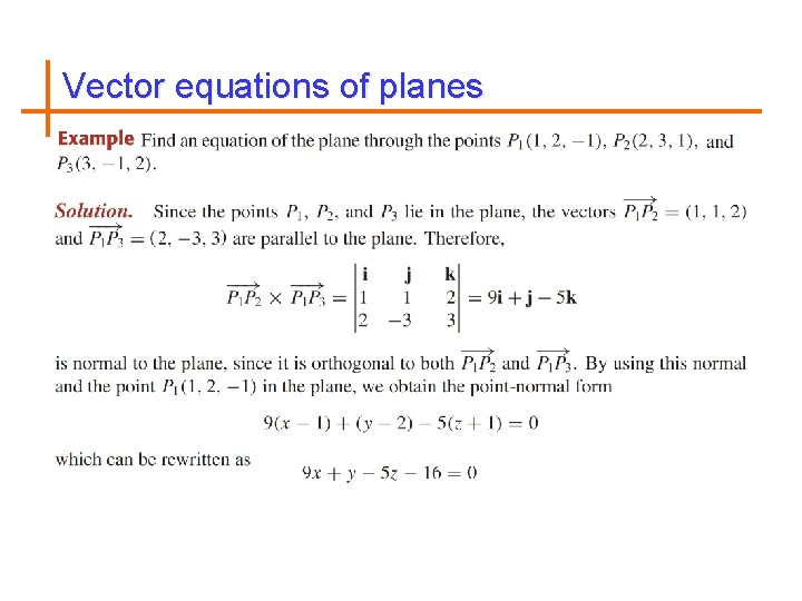 Vector equations of planes 