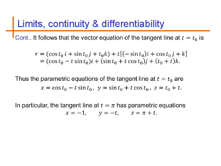 Limits, continuity & differentiability 