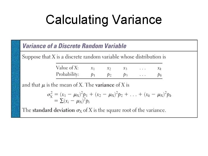 Calculating Variance 
