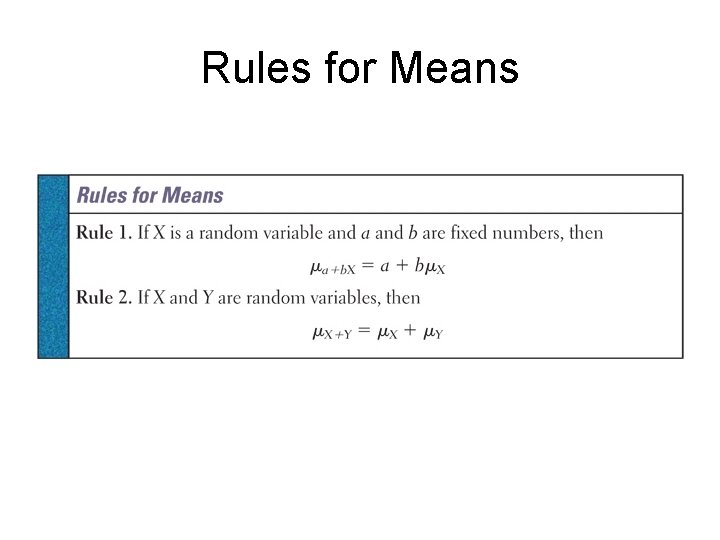 Rules for Means 