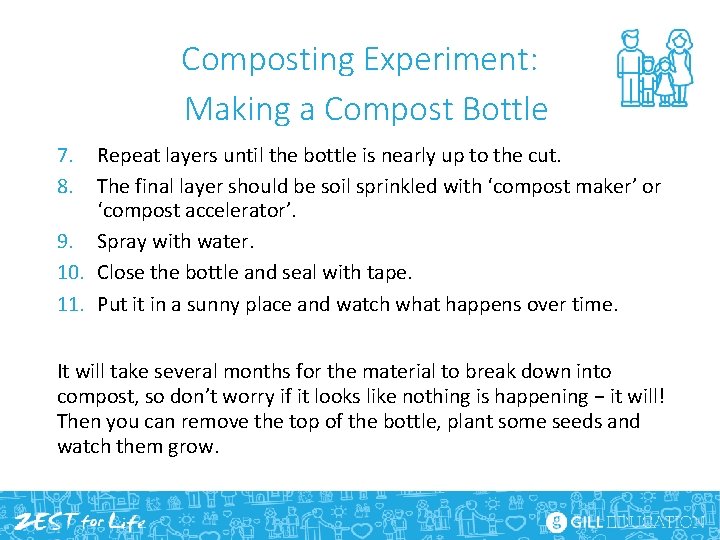 Composting Experiment: Making a Compost Bottle 7. 8. Repeat layers until the bottle is