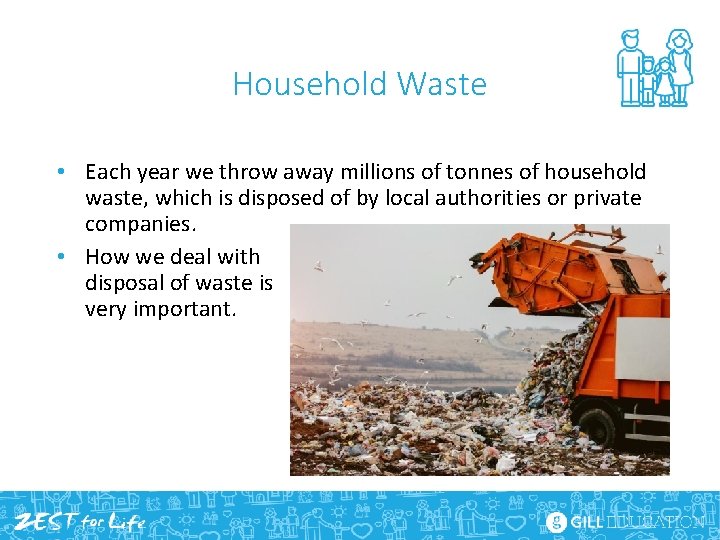 Household Waste • Each year we throw away millions of tonnes of household waste,