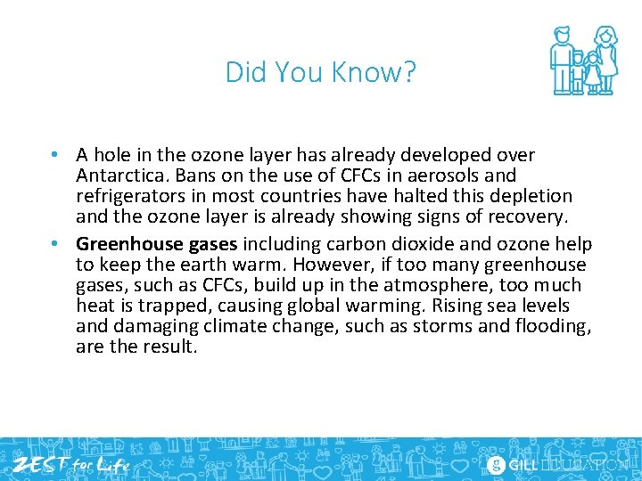 Did You Know? • A hole in the ozone layer has already developed over