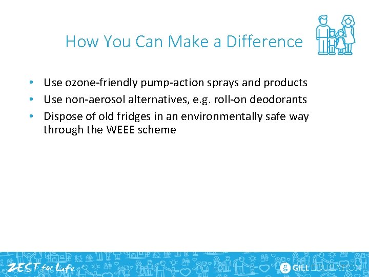 How You Can Make a Difference • Use ozone-friendly pump-action sprays and products •