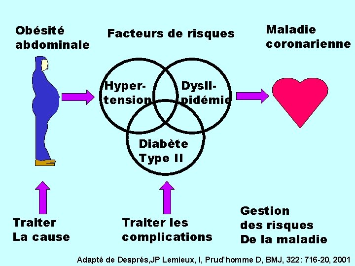 Obésité abdominale Facteurs de risques Hypertension Maladie coronarienne Dyslipidémie Diabète Type II Traiter La