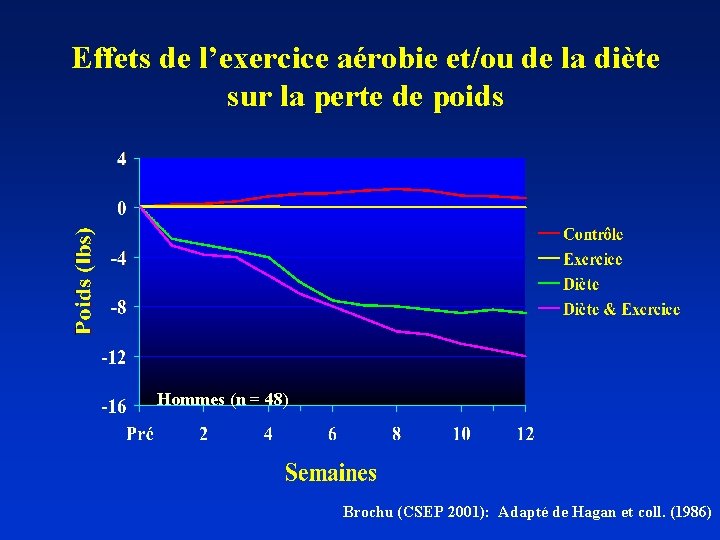 Effets de l’exercice aérobie et/ou de la diète sur la perte de poids Hommes