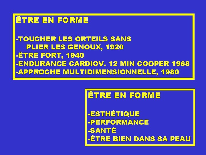 ÊTRE EN FORME -TOUCHER LES ORTEILS SANS PLIER LES GENOUX, 1920 -ÊTRE FORT, 1940