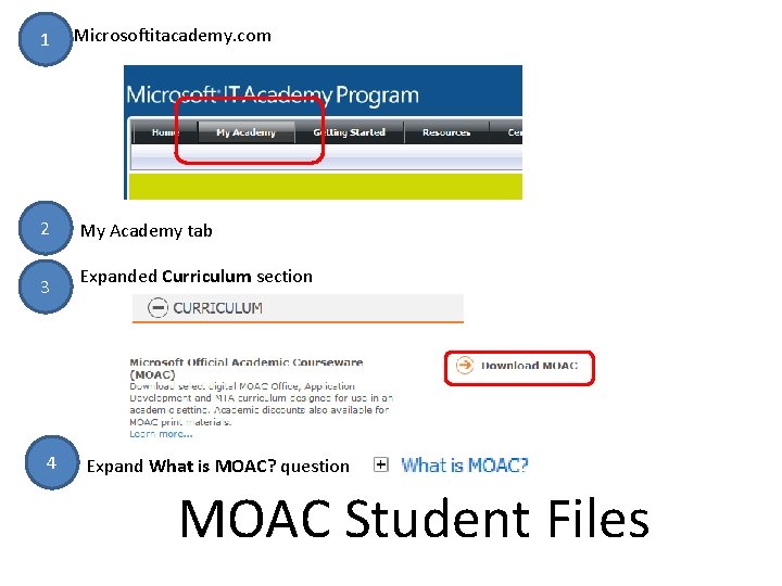 1 2 3 4 Microsoftitacademy. com My Academy tab Expanded Curriculum section Expand What