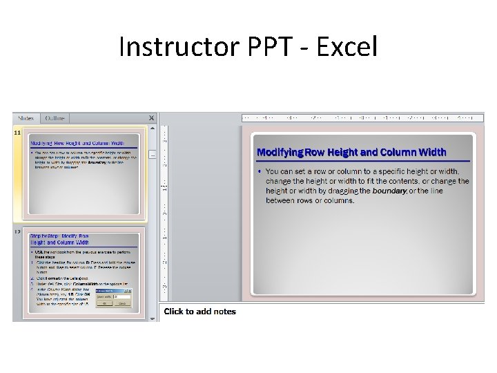 Instructor PPT - Excel 