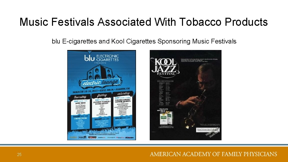 Music Festivals Associated With Tobacco Products blu E-cigarettes and Kool Cigarettes Sponsoring Music Festivals