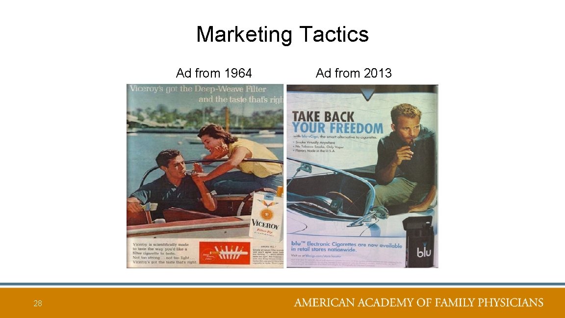 Marketing Tactics Ad from 1964 28 Ad from 2013 