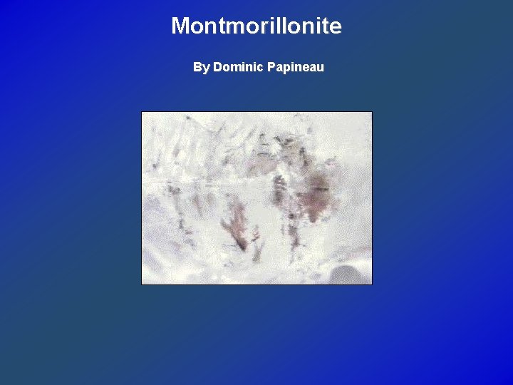 Montmorillonite By Dominic Papineau 