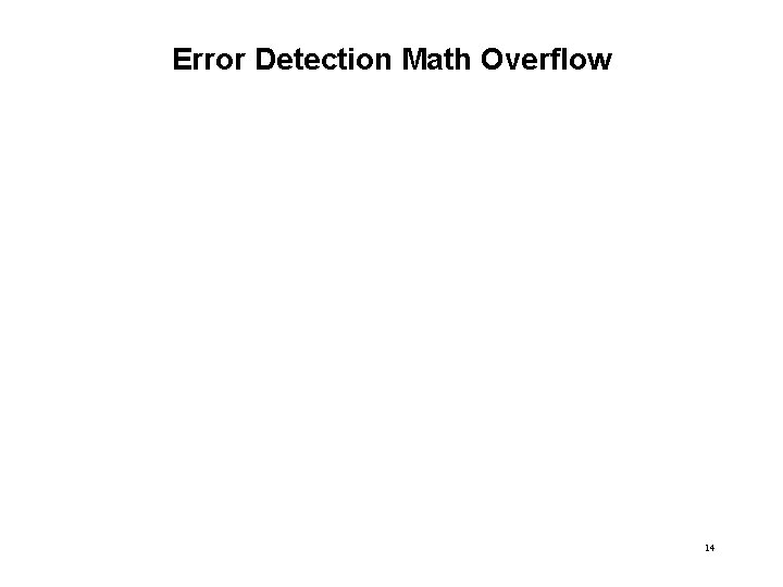 Error Detection Math Overflow 14 
