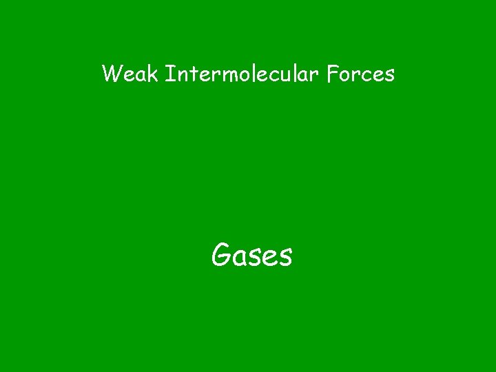 Weak Intermolecular Forces Gases 