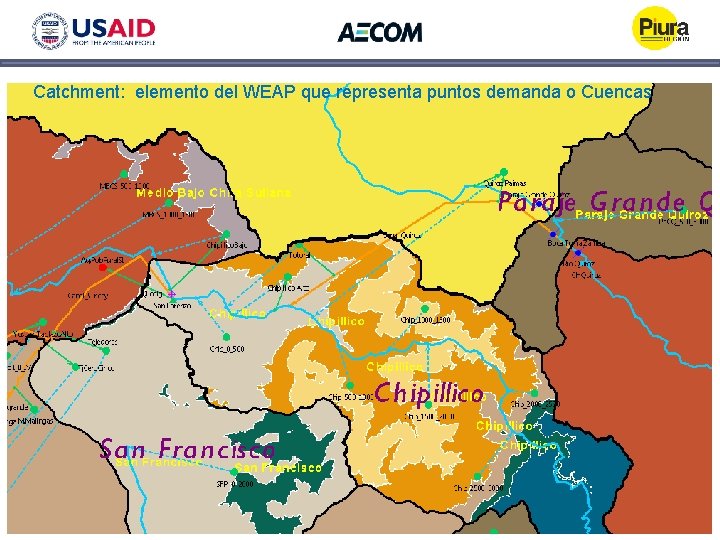 Catchment: elemento del WEAP que representa puntos demanda o Cuencas Catchment: elemento del WEAP que representa puntos demanda o Cuencas
