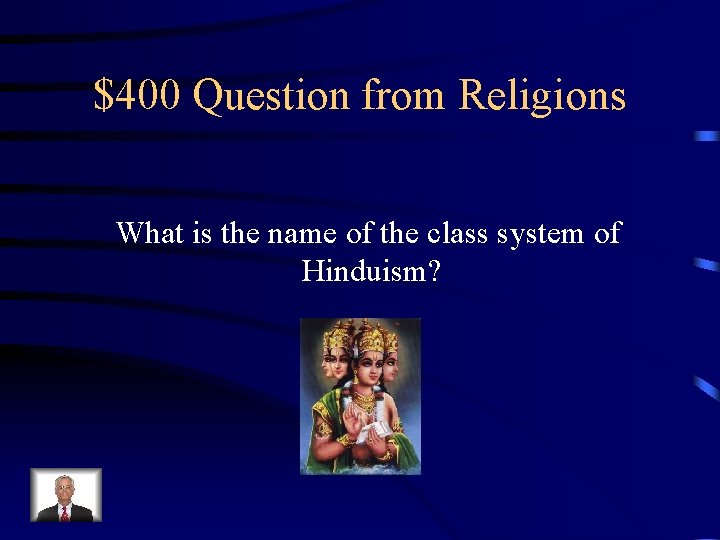 $400 Question from Religions What is the name of the class system of Hinduism?
